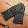 adult man genuine leather glove factory machining customized fashion Plush keep warm Goatskin glove