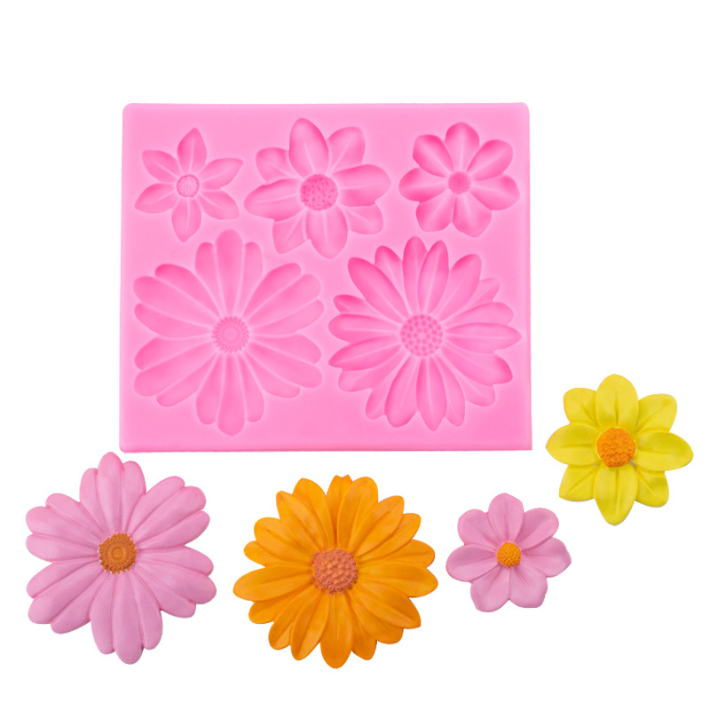 Margarita girasol molde de silicona hornear pastel postre decoración fondant chocolate haciendo Accesorios