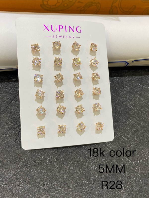 18k color plated 5mm pointed bottom four claws, 12 pairs per card