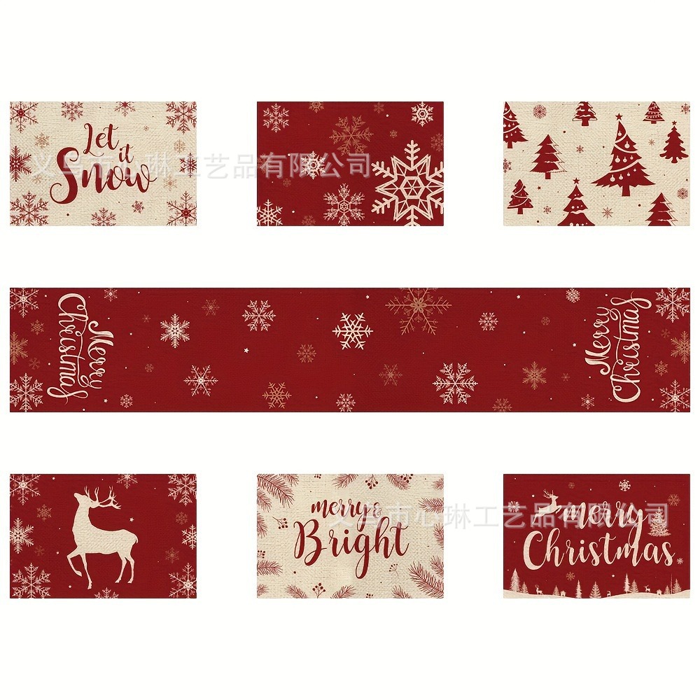 Nuevo conjunto de toallas de mesa transfronterizas de Navidad decoración de mesa Bandera de mesa Bandera de mesa Amazon 2026