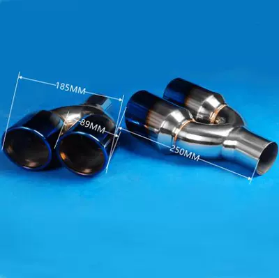 Manufacturer's In-Stock Dual Y-Type Exhaust pipe - 02-52003-u-shaped-blue-plated