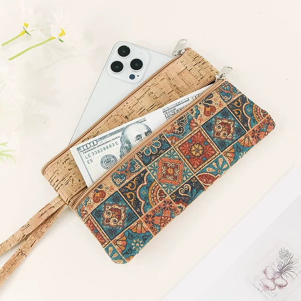 Original Cork Bark Mobile Phone Bag, Lightweight Handbag for Going Out