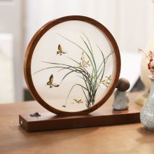 ✅湘绣摆件LED台灯礼品手工刺绣双面绣创意桌面摆台蜀绣苏绣礼物