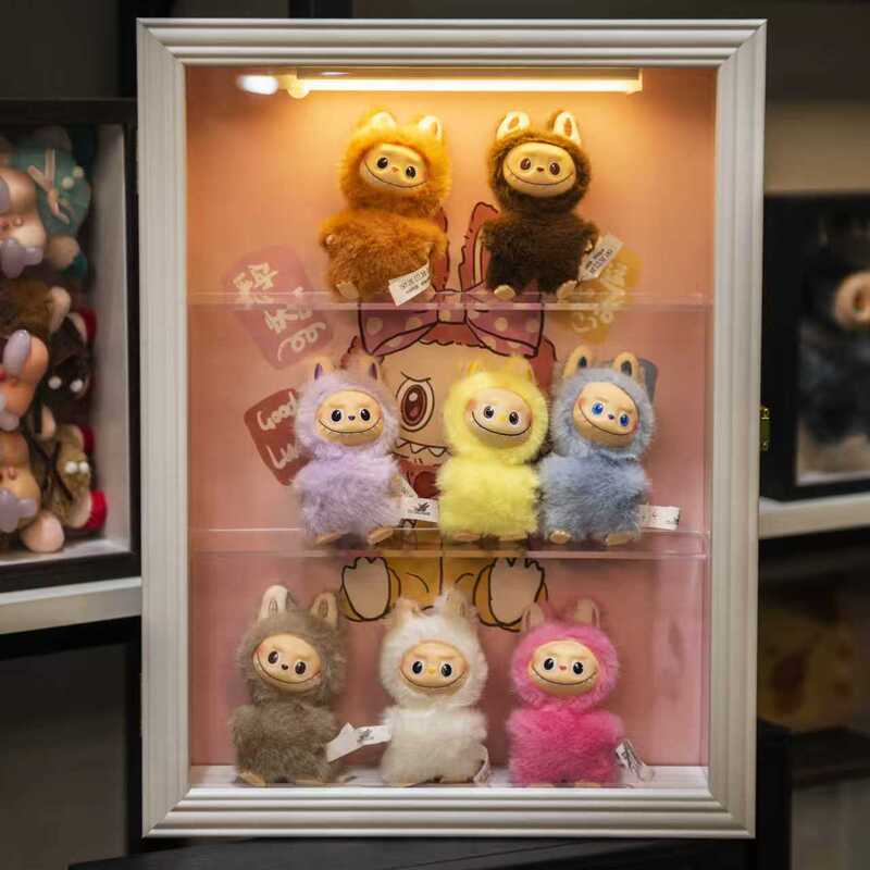 Hollow Photo Frame Solid Wood Blind Box Display Cabinet Little Wild Star Lego Doll Figurine Dustproof Storage Box