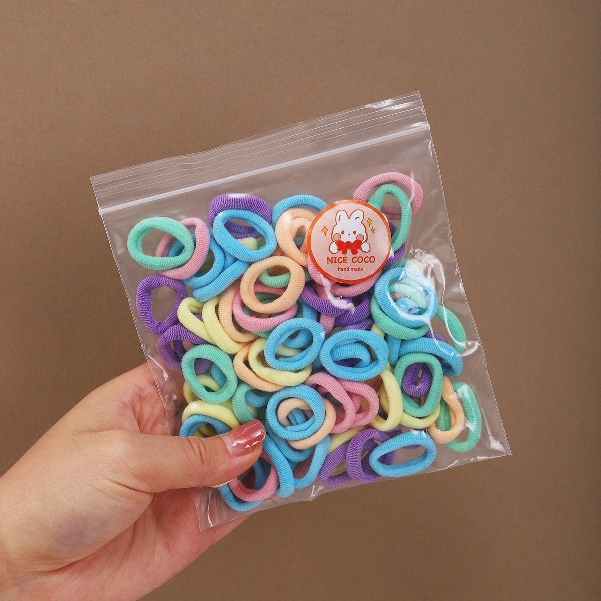 Cabeza de bebés de cabello de color caramelo anillo de cabello de goma de alta elasticidad cabello de mujer no lesionar cabello de cabello tocado de niña