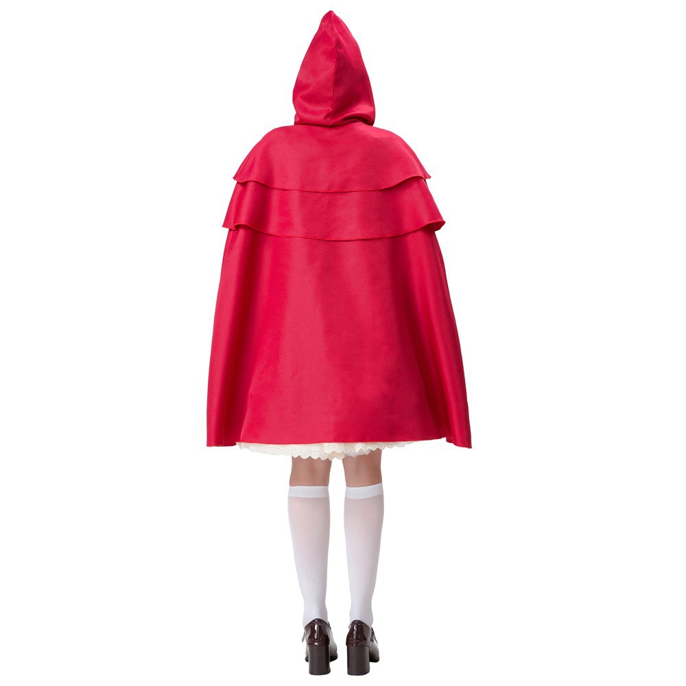 Nov komplet oblek za igranje vlog za odrasle v slogu noč čarovnic Rdeča kapica za ženske_voghion.com