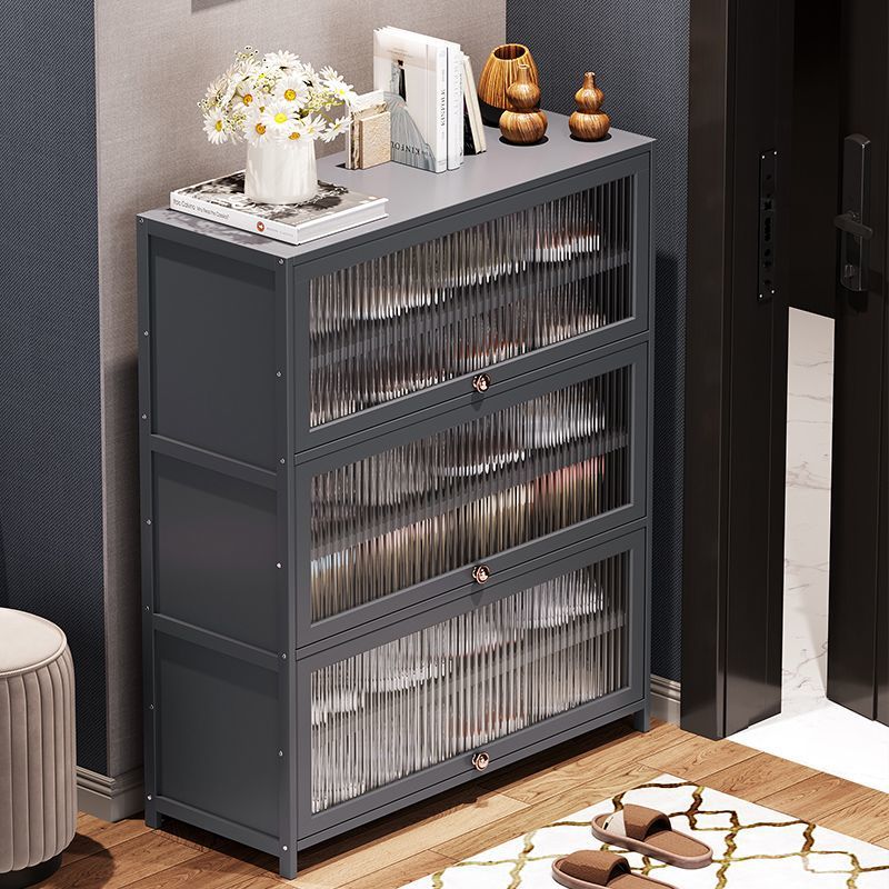 Estante de zapatos multicapa doméstico ligero a prueba de polvo armario de zapatos puerta de entrada estante multifuncional piso armario de almacenamiento de zapatos