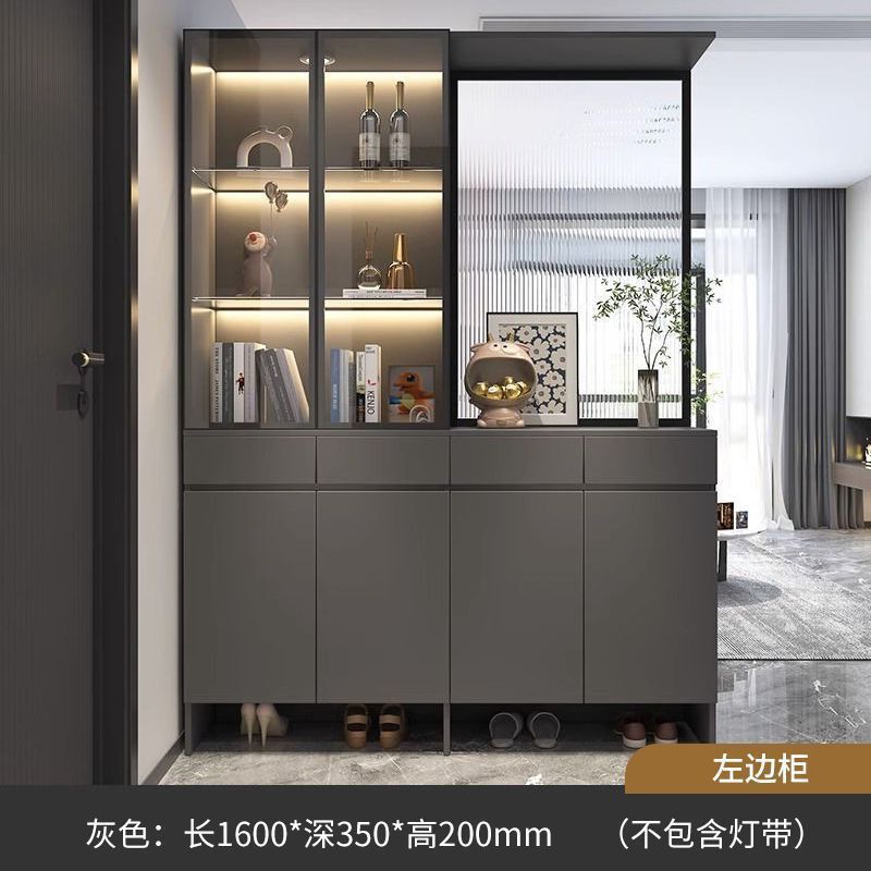 エントリーパーティションキャビネット、ワインキャビネット、モダンでシンプルな長虹ガラススクリーンキャビネット、エントランスキャビネット、シューズキャビネット、一体型リビングルーム|undefined