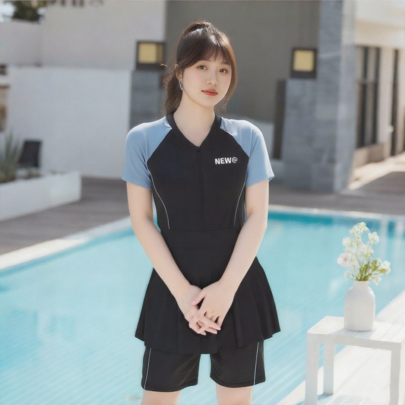 trajes de baño grandes mujeres grasa MM150 kg cubrir la piel adelgazante adulto piscina especial deportes trajes de baño de ángulo plano al por mayor