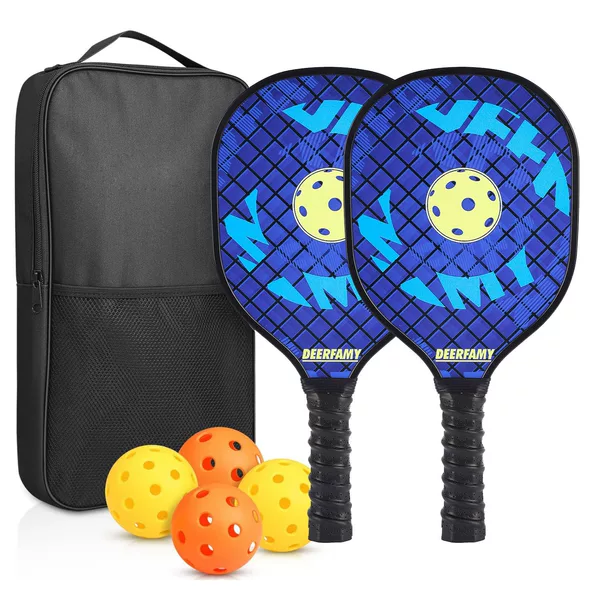 Poplar Wood Uv Printed Pickleball Racket Set Children's Beach Racket Storage Bag Packaging Cross-Border Factory