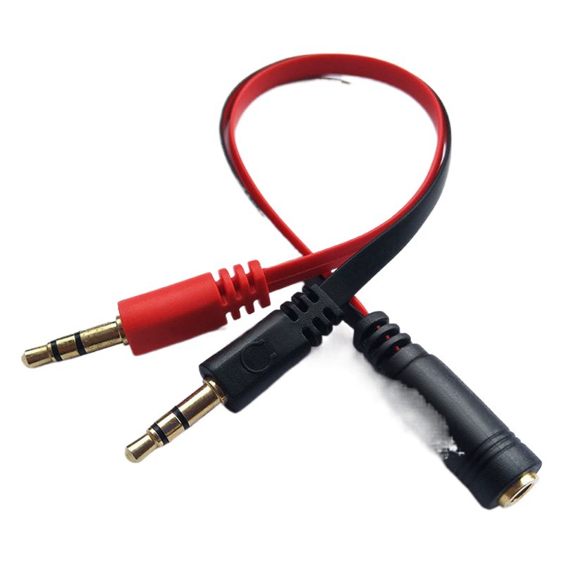 Кабель-адаптер для компьютера одна минута два переходных кабеля с двойным отверстием красная и черная лапша Аудио Конвертер два в одном переходной кабель для гарнитуры