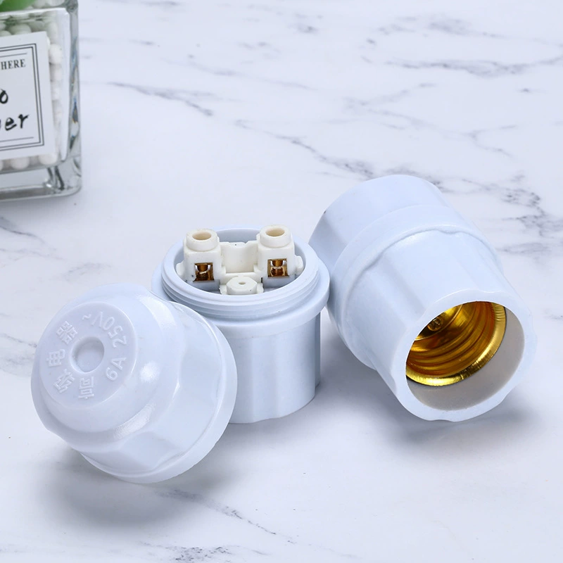 Огнеупорная головка лампы E27 Толстая головка винта винта противоспускной головка лампы электрический нефритовый порошок головка лампы большой клеммный столб