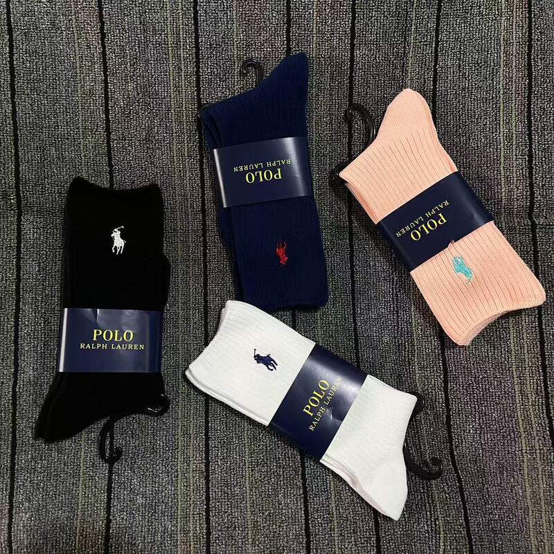Four Seasons Paul Cotton Socks Polo Laff Embroidered Horse Logo Men's and Women's Socks Classic Mid-Length Casual Socks