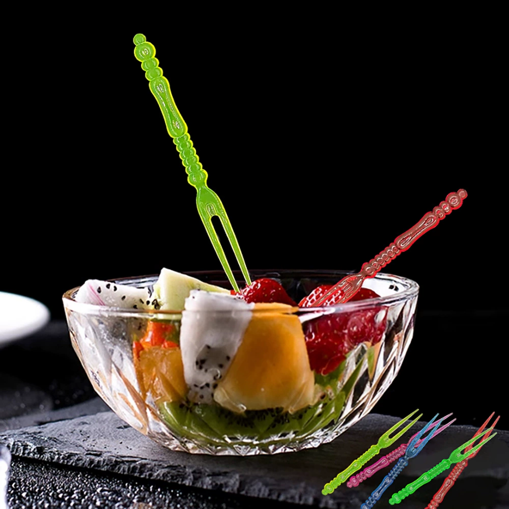 Party Products Bamboo Food Sign Buffet Cup Cake Cake Fruit Fork Cake Sastel Salad Stick