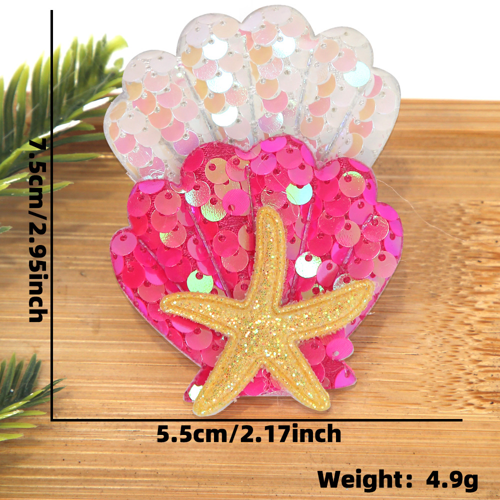 Cartoon shell starfish clip de pelo tema mar decoración de fiesta de cumpleaños clip de pelo borde clip de sequela clip de pelo