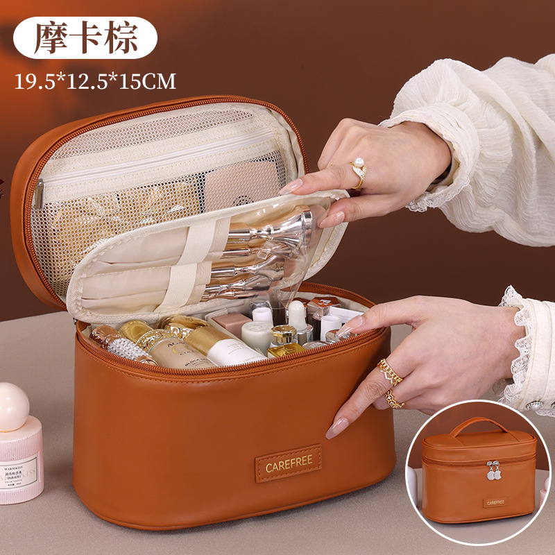 Oval Qimeng Categoría Bolsa de cosméticos de almacenamiento multicapa para mujer Bolsa de almacenamiento de pinceles de maquillaje portátil de gran capacidad Bolsa de lavado de viaje