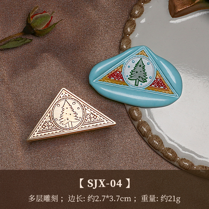 Fábrica directa fuego pintura sello cobre cabeza triángulo fuego pintura cera vintage Rosa tallada sellado cera mano cuenta regalo