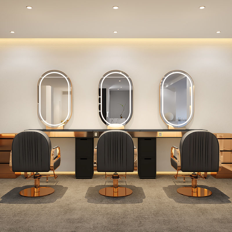 理髪店ミラーテーブル、理髪用片面パーマ・染めカットミラーキャビネット、ステンレス製ヘアサロン専用大理石パーマ・染めテーブル|undefined