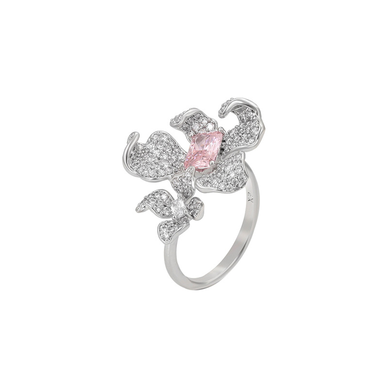 Xuping colección de flores gemas artificiales anillo abierto nicho elegante ligero anillo de lujo temperamento al por mayor