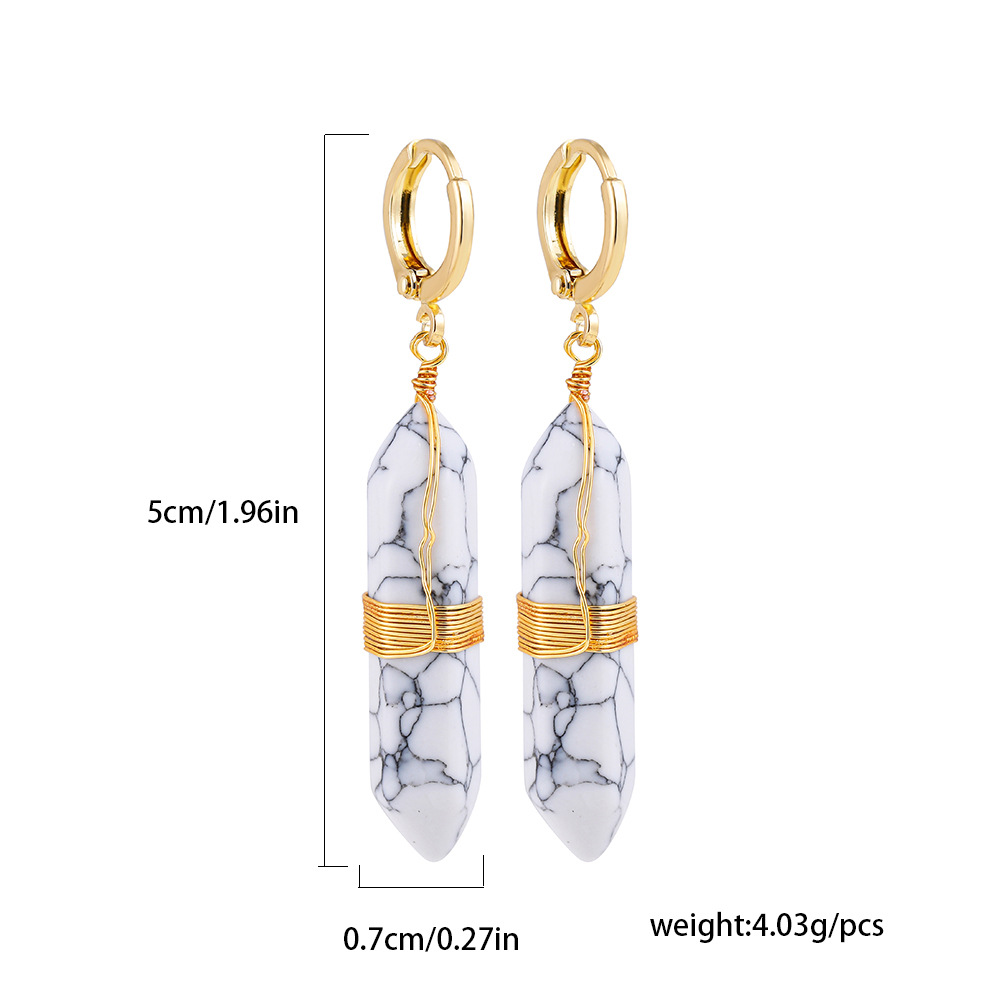 10g Weight Alloy Ear Needle Material Natural Stone Inlay Material Drop Earrings Classification 1 Pair Quantity Holiday, Daily Occasion Alloy Material Solid Color Pattern Women's Gender Inlay Design Simple Style, Classic Style Style 1 Pair Simple Style Classic Style Solid Color Inlay Alloy Natural Stone Drop Earrings 11