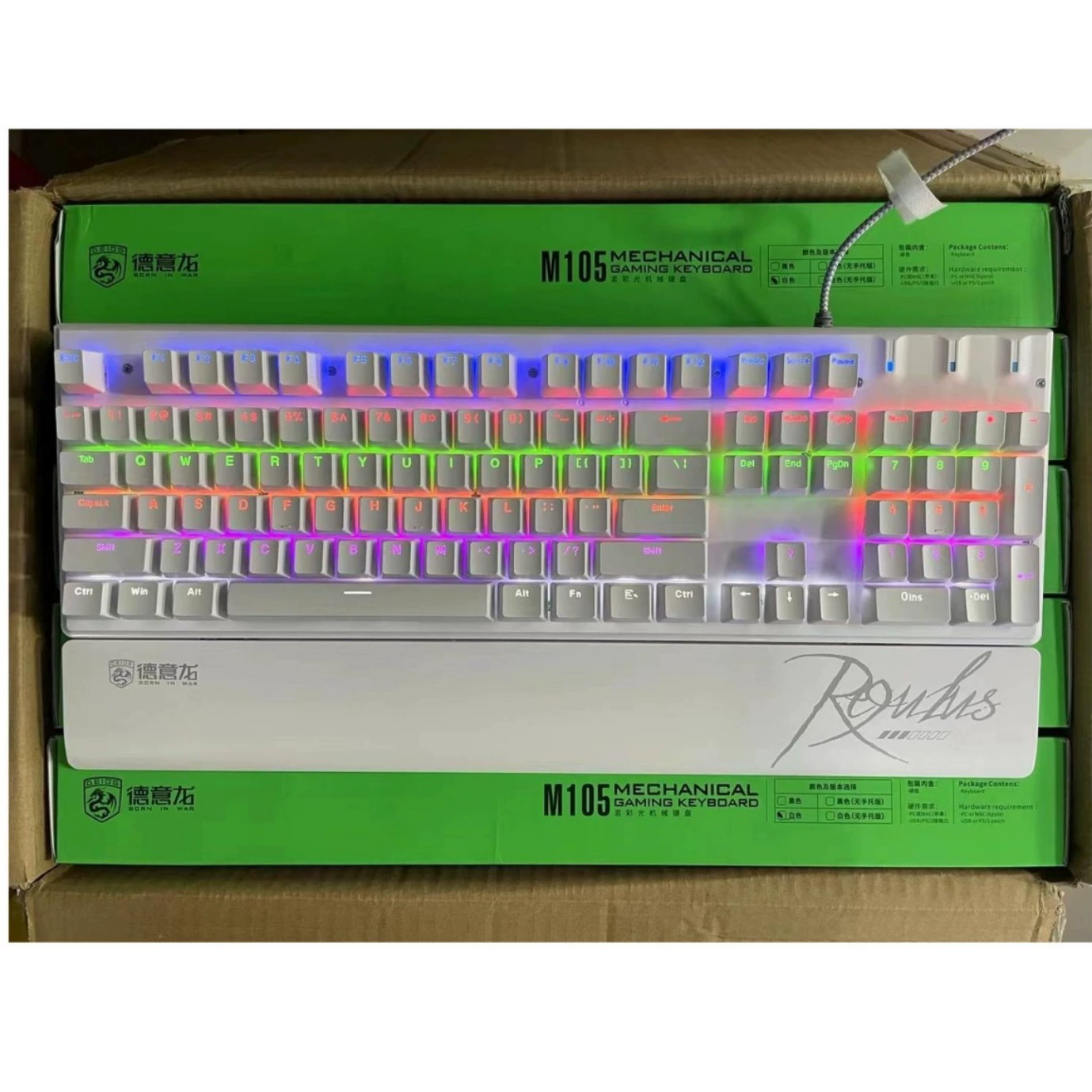Дэйи Лонг DEIOGDY-105 проводная механическая клавиатура CD-ROM офис E-sports настольный ПК RGB реальная машина