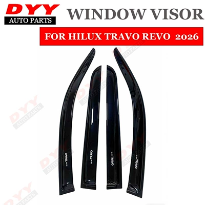 Suitable for 26 New Models of Hilux Travo Rain Guards, Hilux Travo Window Rain Guards, Revo Rain Guards (Other Automotive Exterior Supplies) - hilux-travo-rain-shield-4-door-version-with-logo