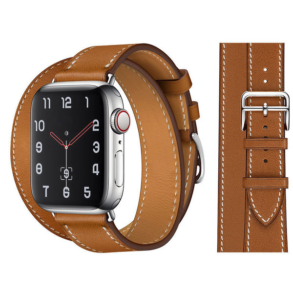 Applicable Apple iWatch7 double -circle leather strap Apple…