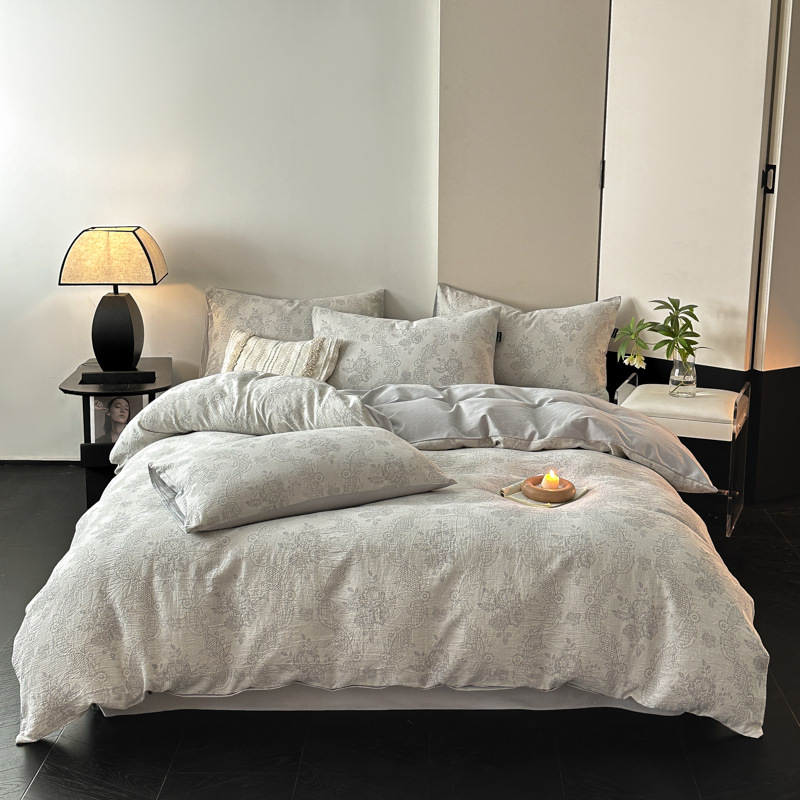 Una clase de madres y bebés de algodón molido cuatro piezas Nantong ropa de cama textil de algodón sábanas de cama cuatro piezas