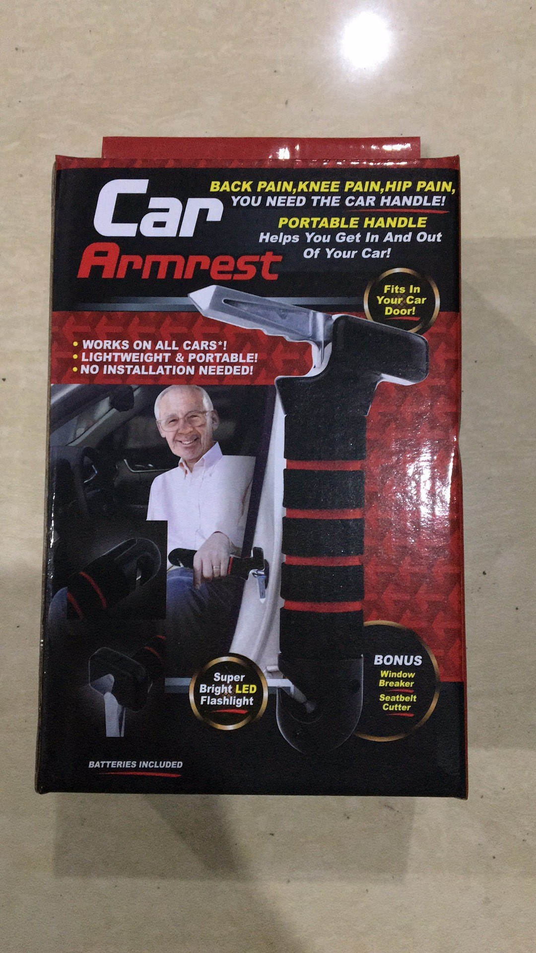 New car door armrest multifunctional car safety hammer car door armrest escape hammer three-in-one factory wholesale