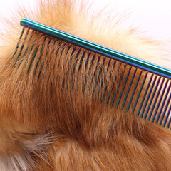 Pet comb, color electroplated stainless steel comb, dog and cat hair combing, hair removal, beauty products manufacturer