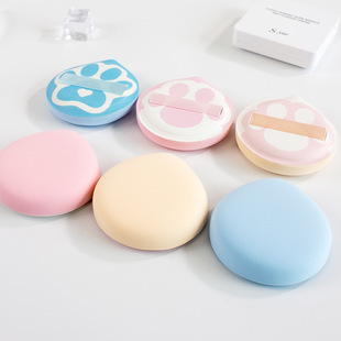 Cartoon Cat Claw powder puff cotton candy air cushion beauty egg powder cake Foundation liquid special wet and dry oversized storage box for women