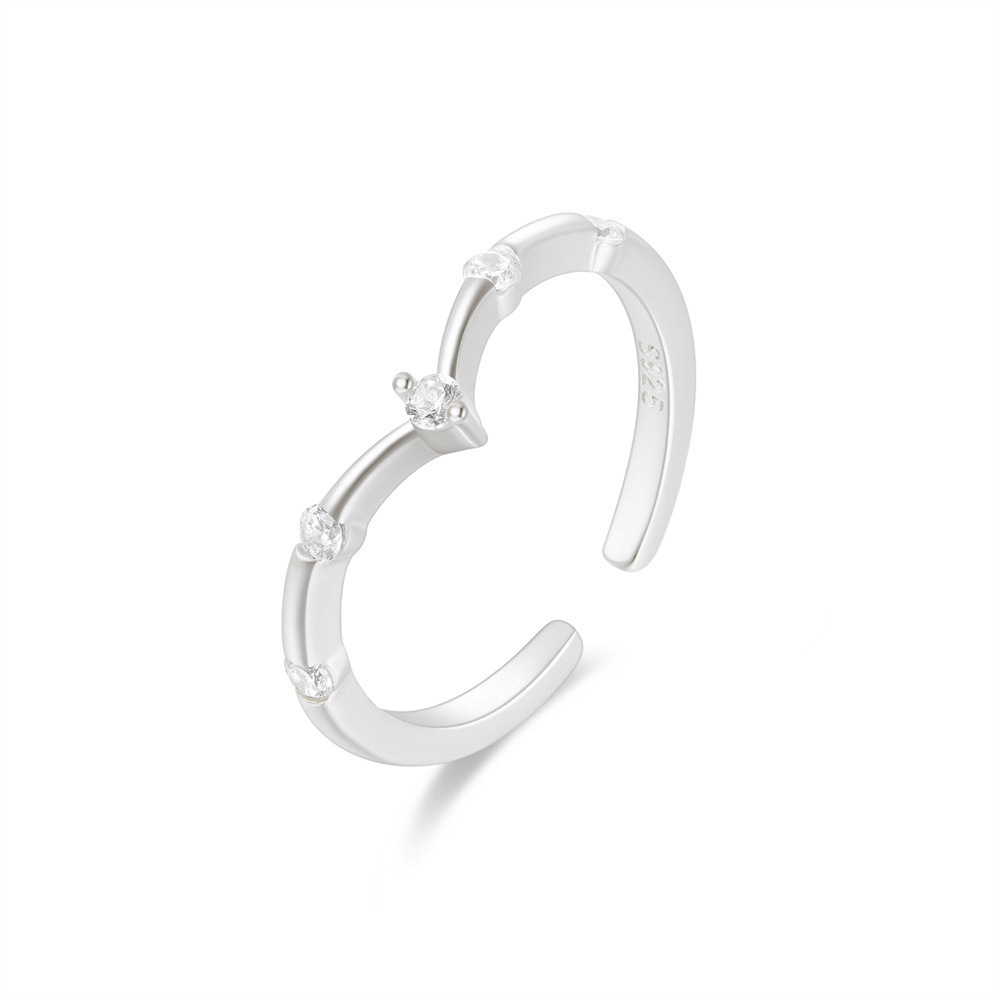2g Weight Zircon Inlay Material Open Rings Classification Adjustable Ring Size 1 Piece Quantity Daily Occasion 925 Sterling Silver Material Cross, Heart Shape, Butterfly Pattern All Seasons Season Women's Gender Plating, Inlay Design Simple Style, IG Style Style 925 Sterling Silver Zircon Cross Heart Shape Butterfly Open Rings 925 Sterling Silver Rings 52