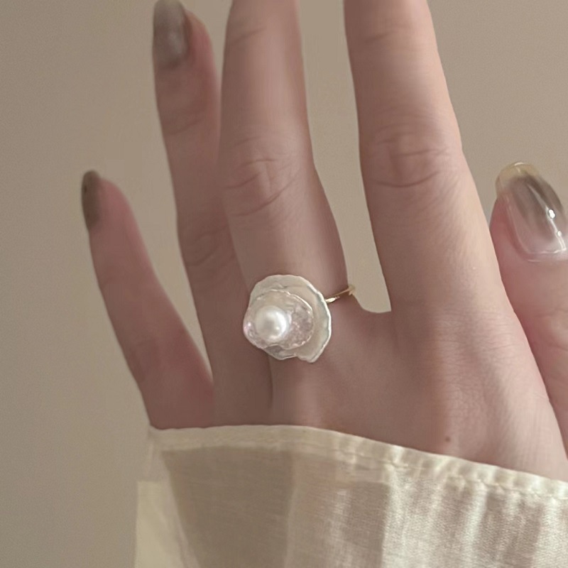 Street Occasion Baroque Pearls Material Modern Style Geometric Baroque Pearls Irregular Open Rings