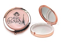 化妆镜粉盒 圆形便携粉饼盒镜子 圆形粉盒镜子圆形药盒镜子