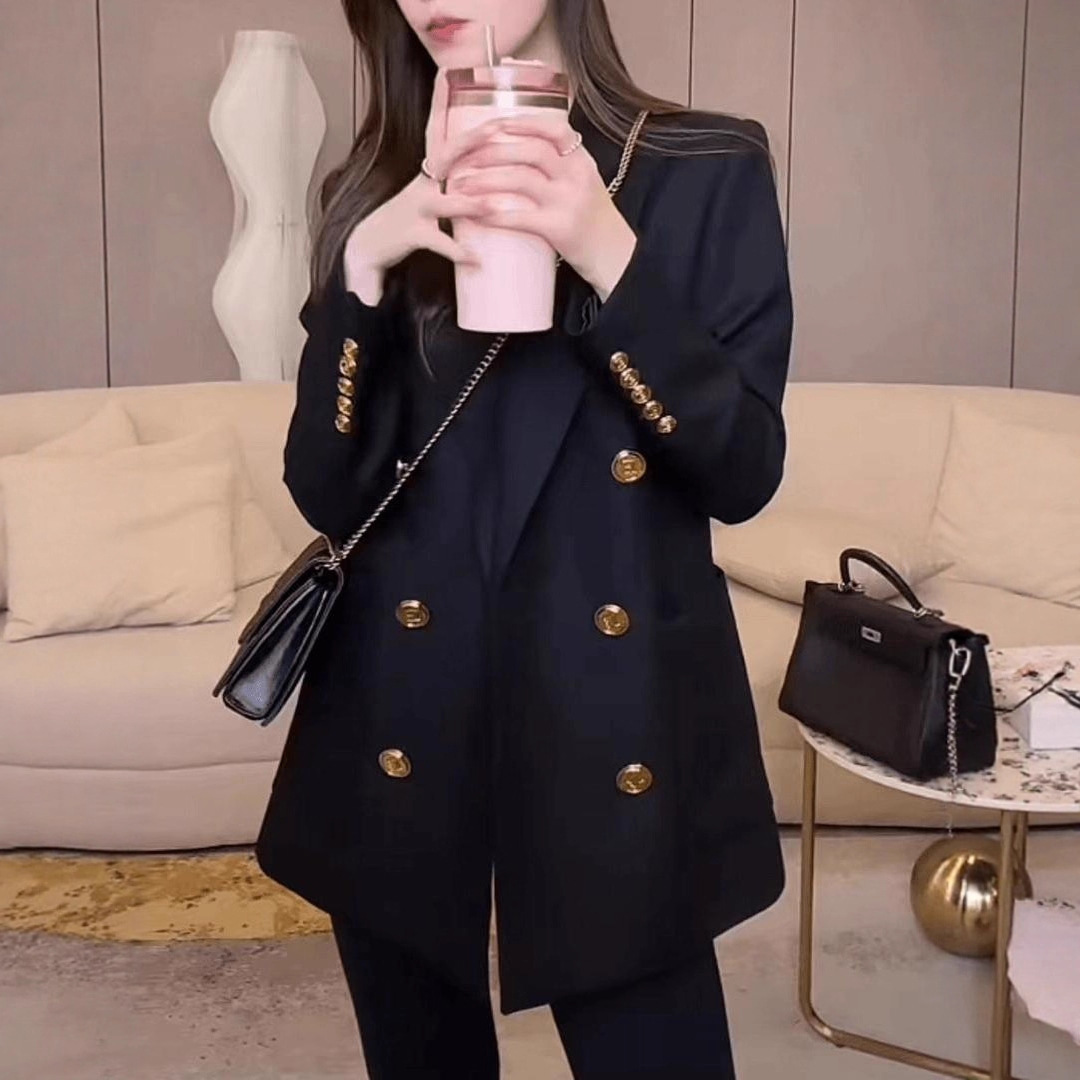 In Stock 6821 Plus-Size Women's Blazer, Large Size Women's Clothing, Autumn and Winter New Style, High-End, Elegant, Slimming, Versatile Suit Jacket