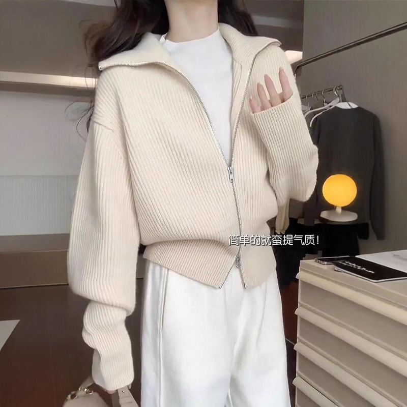 气质时尚针织衫外套女宽松舒适毛衣时尚洋气上衣2025春秋新款|undefined