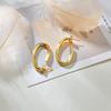Brand copper earrings, Amazon, European style, simple and elegant design