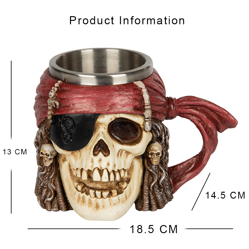 Piratas americanos del Caribe cráneo Barra de copa de vino personalizado vaso de cerveza taza creativa vidrio de vino extranjero taza grande