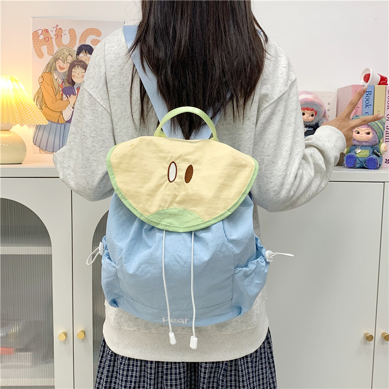 Mochila Escolar Infantil de Frutas de Nylon Ultraligera con Reducción de Carga para Escuela