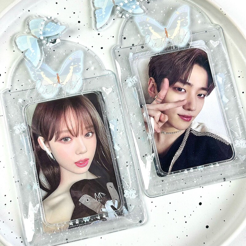 Ice Penetration Feeling Snow Flying Butterfly Dance 3-inch Card Set Summer Style Small Card Set Protective Cover Campus Card Transparent Card Set Ins Style Ice Penetration Feeling Snow Flying Butterfly Dance 3-inch Card Set Summer Style Small Card Set Protective Cover Campus Card Transparent Card Set Ins Style