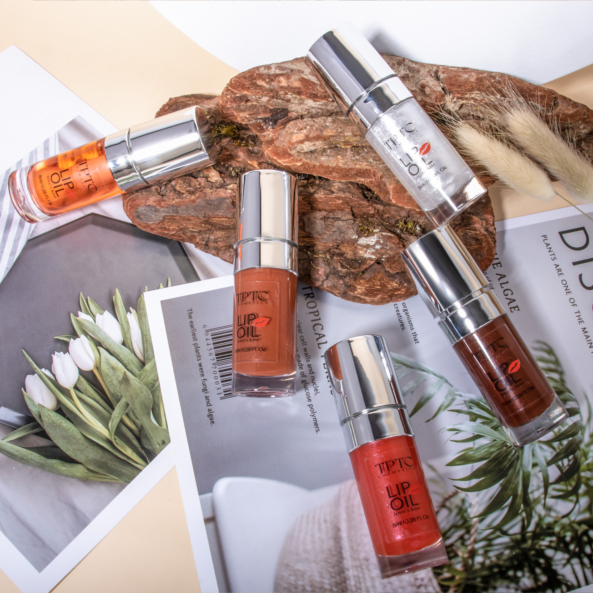 TPTC 5-color Cross-border Lip Enhancement Lip Gloss Moisturizing and Nourishing Lip Oil Glass Dudu Lip Gloss Non-stick Rim Red Lip Gloss undefined