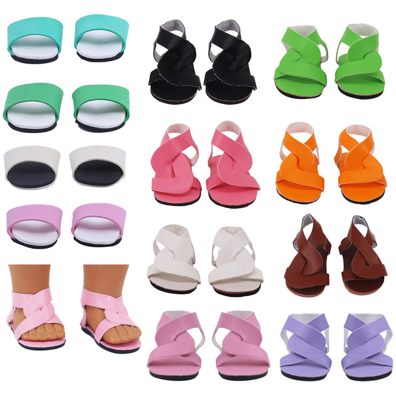 Cross-Border Hot Sale 18inch American Girl Doll Accessories Shoes 43cm Seasonal Doll Dress-Up Sandals Direct from Manufacturer Cross-Border Hot Sale 18inch American Girl Doll Accessories Shoes 43cm Seasonal Doll Dress-Up Sandals Direct from Manufacturer