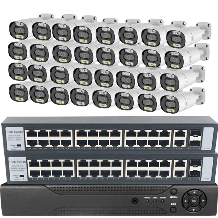 32CHPOE Kit Kit de monitoreo poe camera kit al aire libre Full-color 8mp4k