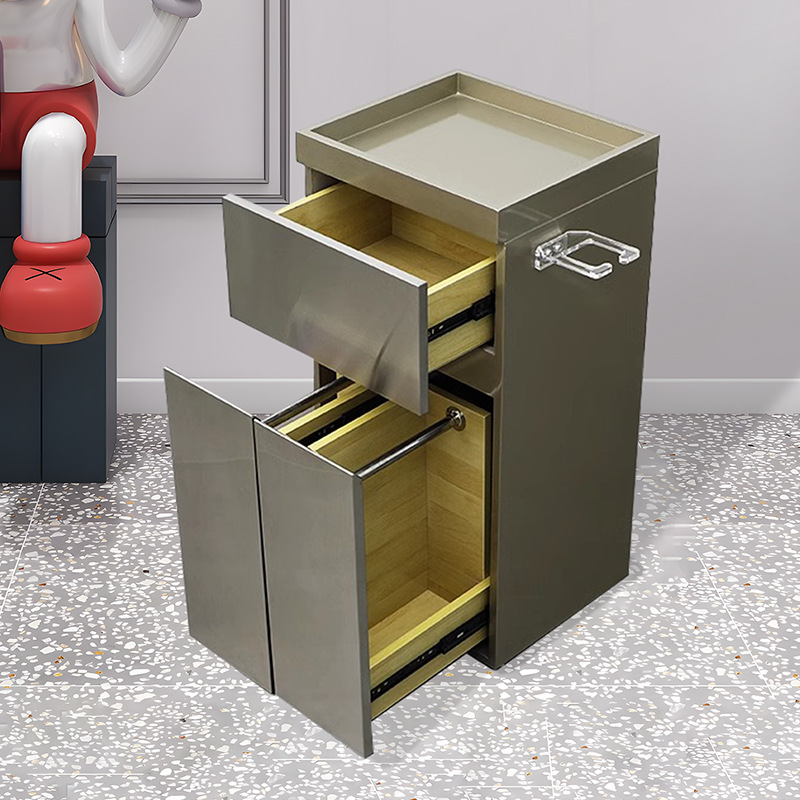 Gabinete de herramientas de peluquería Gabinete de madera maciza Salón de peluquería especial Red Cabinet de almacenamiento Cabinet de corte de pelo Carrito pequeño