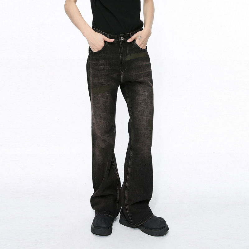 MTLCLOTHES men's clothing | 2024 spring new American clean fit micro horn gray purple jeans