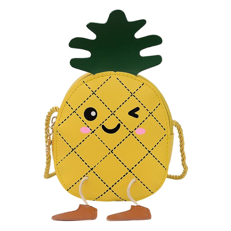 New Cute Pineapple Children's Bag Little Girl's Crossbody Bag Fashion Cartoon Shoulder Bag Baby's Accessories Coin Purse