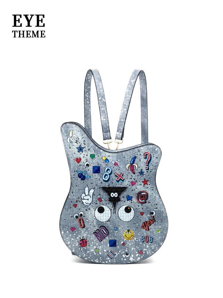 Diseño de estilo de mujer nicho impresión mochila de estilo de calle estudiantes bolsa multipropósito 2753#