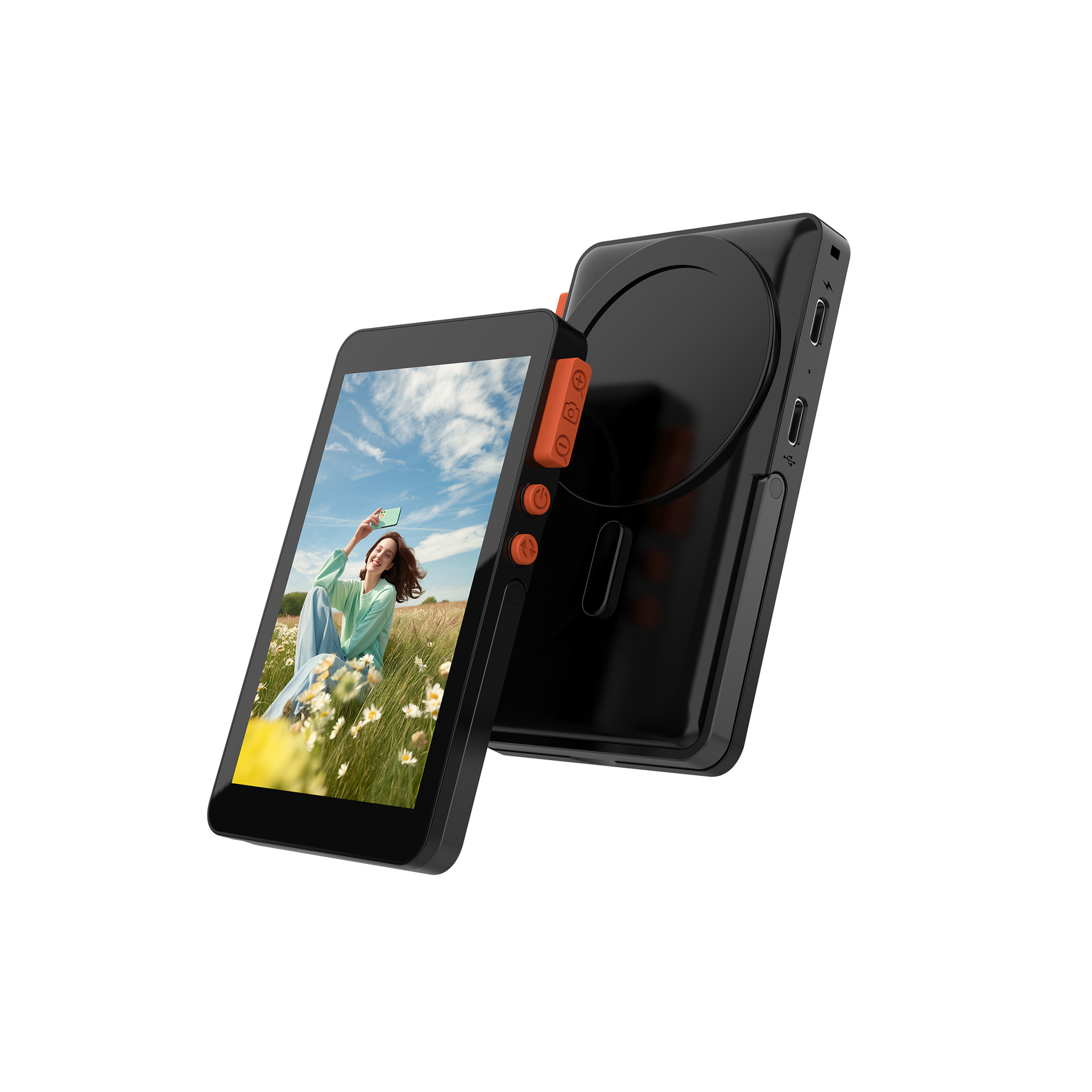 Dispositivo de duplicación de pantalla con cable para selfies, ligero y portátil, con fuerte fijación magnética, popular entre influencers.