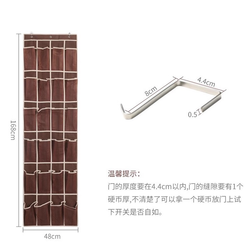 Bolsa de almacenamiento colgante multifuncional para dormitorio, no tejida, 24 rejillas, bolsa de almacenamiento para puerta de dormitorio de niñas, almacenamiento de zapatos colgante