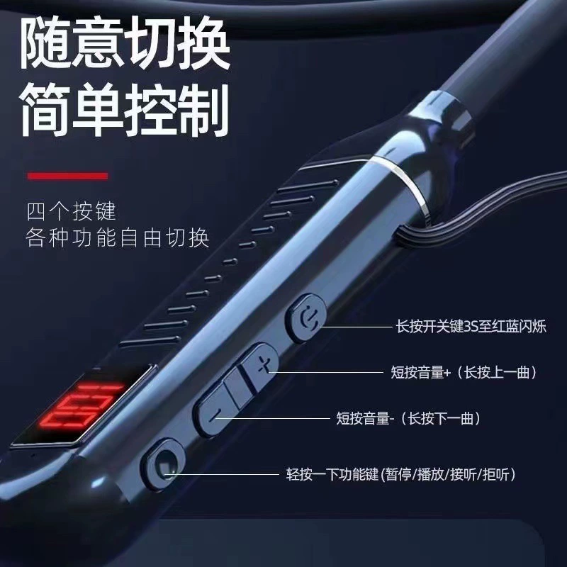 Bluetooth наушники-воротник G01, большой аккумулятор, быстрая зарядка Type-C, LED-дисплей